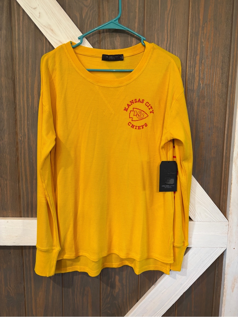 Junk Food Clothing Kansas City Chiefs Woman’s LS Tee Sz Small
